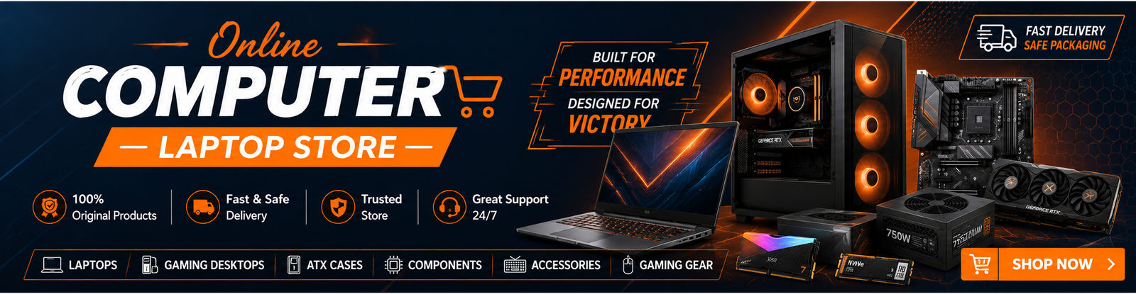 Online Computer Laptop Store Banner